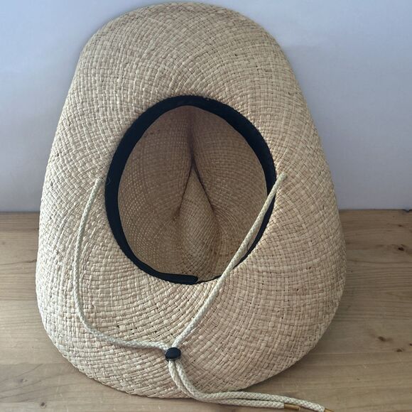 Shady Brady Hudson Woven Straw Cowboy Hat w Adjustable Strap Beach Boho Sz XL - Picture 7 of 11